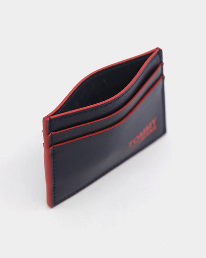 Tommy Jeans Men's TJM Recycled Leather Credit Card Holder Twilight Navy/Red
