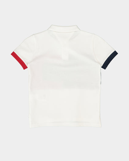 Tommy Hilfiger Kid's Color-Blocked Archive Polo T-Shirt White