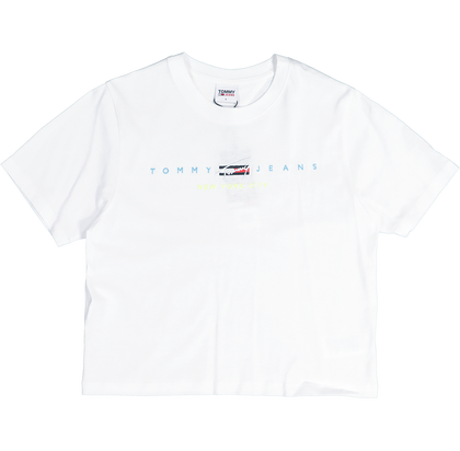 Tommy Jeans Women's Boxy Crop Modern Logo T-Shirt White