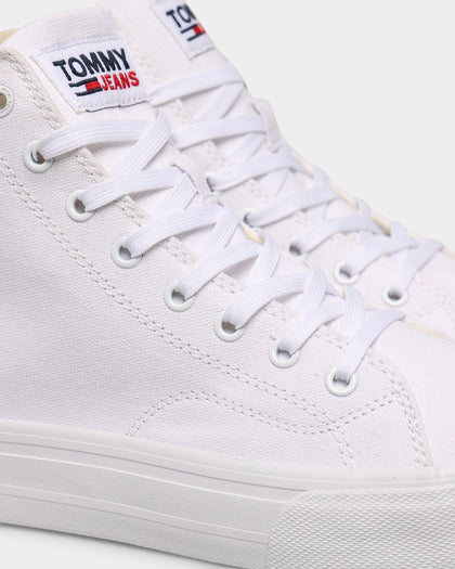 Tommy Jeans Long Lace Midcut Vulcanized Sneaker White