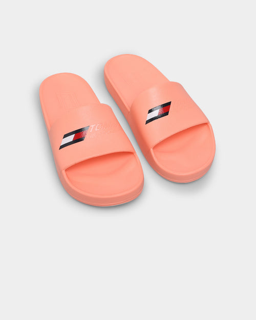 Tommy Jeans Women's Sport Pool Slides Neon Coral
