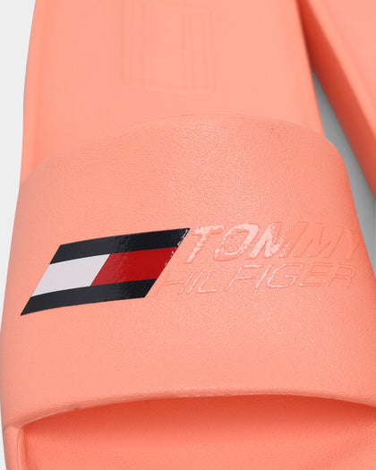 Tommy Jeans Women's Sport Pool Slides Neon Coral