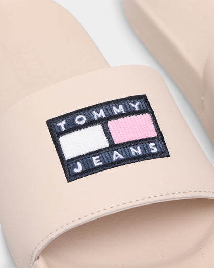 Tommy Jeans Women's Flag Cord Pool Slides Smooth Stone
