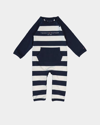 Tommy Hilfiger Infant Rugby Stripe Stretch Coverall Twilight Navy Stripe