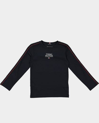 Tommy Hilfiger Kids' Tape Logo Long Sleeve T-Shirt Desert Sky
