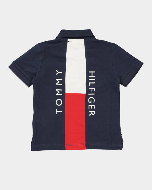 Tommy Hilfiger Infant Colour Block Polo Shirt Twilight Navy