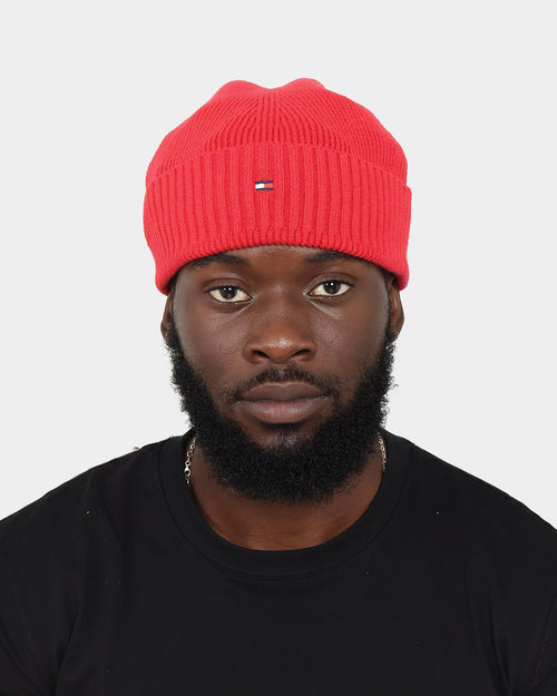 Tommy Jeans Essential Rib Short Beanie Red