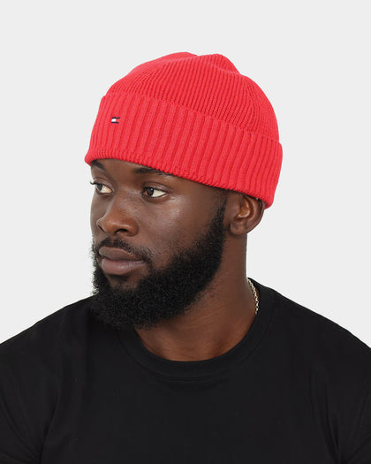 Tommy Jeans Essential Rib Short Beanie Red