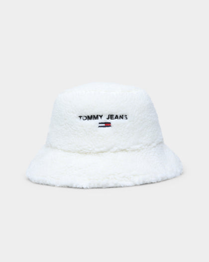 Tommy Hilfiger Women's TJW Sport Shearling Bucket Hat Ecru