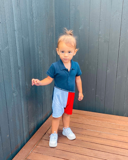 Tommy Hilfiger Infant Colourblock Coverall Twilight Navy