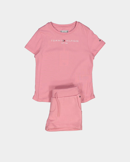 Tommy Hilfiger Kids' Essential T-Shirt Shorts Set Fresh Pink
