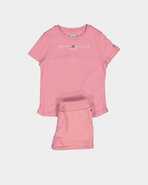 Tommy Hilfiger Kids' Essential T-Shirt Shorts Set Fresh Pink