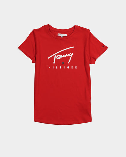 Tommy Hilfiger Kids' Latam Graphic T-Shirt Deep Crimson