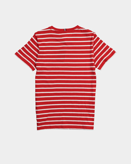 Tommy Hilfiger Kids' Essential Stripe T-Shirt Deep Crimson