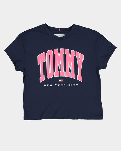 Tommy Hilfiger Kids' Bold Varsity Short Sleeve T-Shirt Twilight Navy