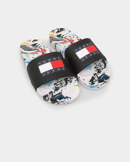 Tommy Jeans TJ Print Pool Slides Collage Print