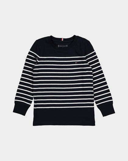 Tommy Hilfiger Kids' Stripe Long Sleeve T-Shirt Desert Sky Stripe