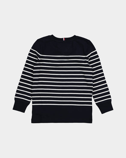 Tommy Hilfiger Kids' Stripe Long Sleeve T-Shirt Desert Sky Stripe