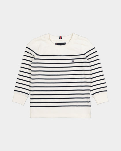 Tommy Hilfiger Kids' Stripe Long Sleeve T-Shirt Ancient White Stripe