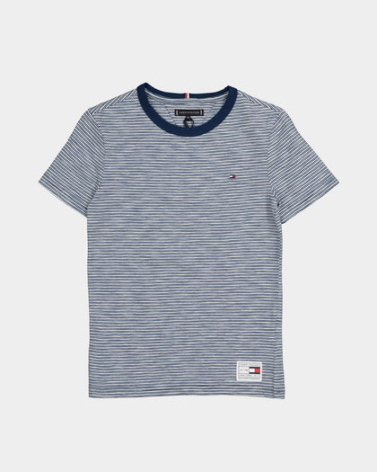 Tommy Hilfiger Kids' Indigo Stripe Short Sleeve T-Shirt Blue Stripe