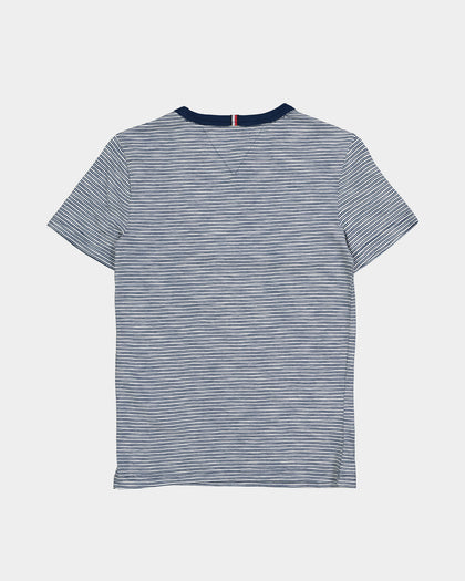Tommy Hilfiger Kids' Indigo Stripe Short Sleeve T-Shirt Blue Stripe