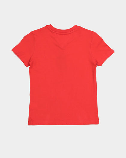 Tommy Hilfiger Kids' Global Stripe Short Sleeve T-Shirt Deep Crimson