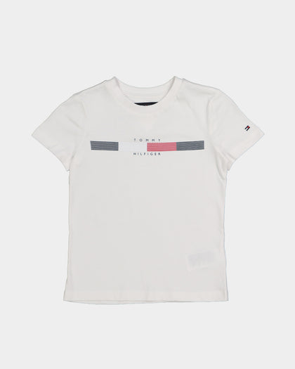 Tommy Hilfiger Kids' Global Stripe Short Sleeve T-Shirt White
