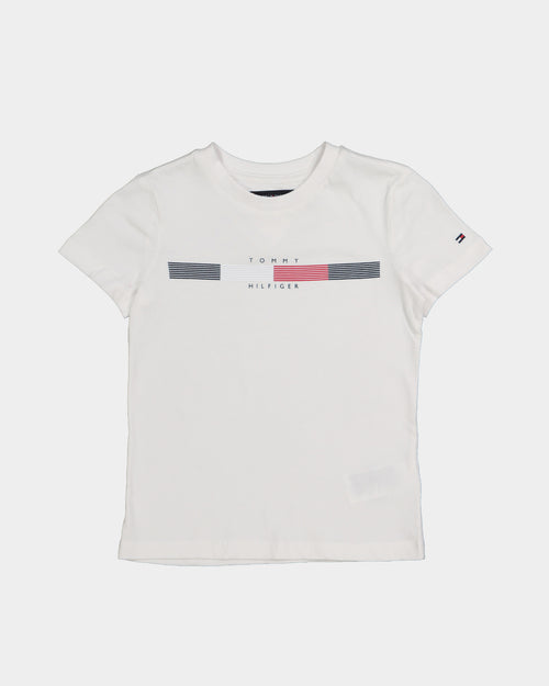 Tommy Hilfiger Kids' Global Stripe Short Sleeve T-Shirt White