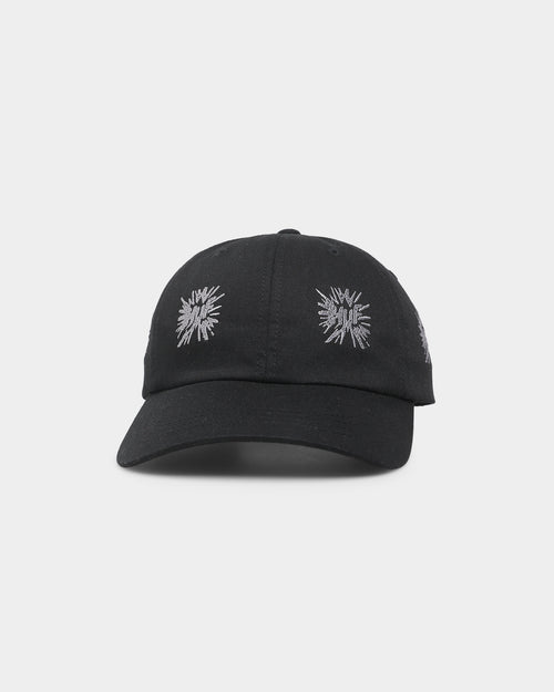 HUF Multi Hit 6-Panel Curved Visor Strapback Black