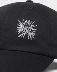 HUF Multi Hit 6-Panel Curved Visor Strapback Black