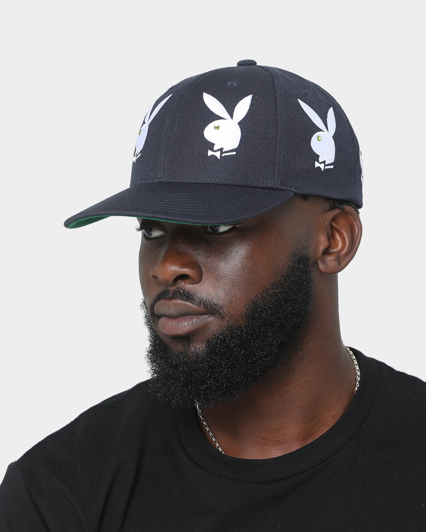 HUF X Playboy Rhinestone 6 Panel Snapback Navy | Culture Kings US