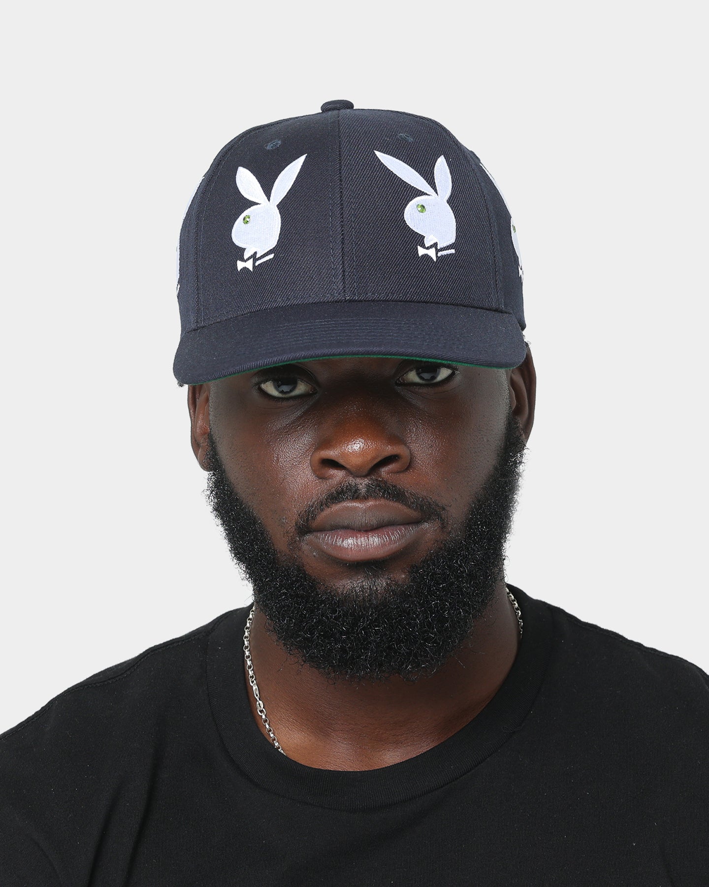 HUF X Playboy Rhinestone 6 Panel Snapback Navy | Culture Kings US