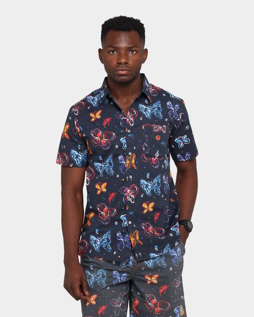 Brixton BB Bloom Woven Button Up T-Shirt Black