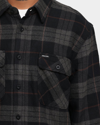Brixton Bowery Long Sleeve Flannel Shirt Black/Charcoal