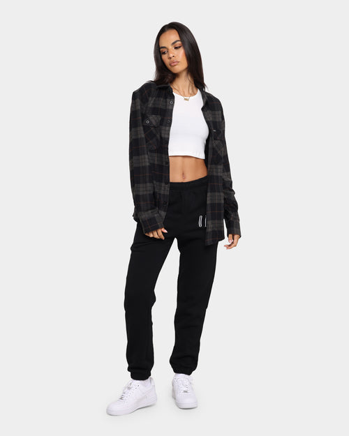 Brixton Bowery Long Sleeve Flannel Shirt Black/Charcoal