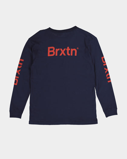 Brixton Kid's Gate Long Sleeve T-Shirt Navy