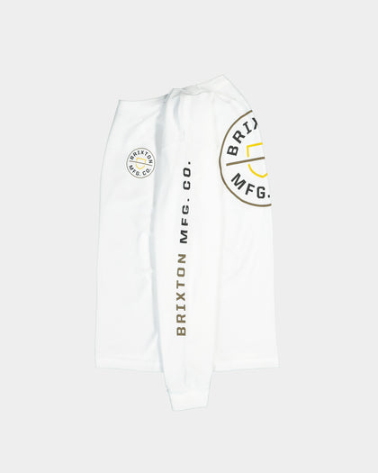 Brixton Kid's Crest Long Sleeve T-Shirt White/Gold