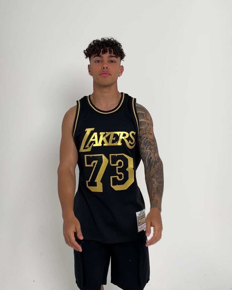 Dennis Rodman 73 Los Angeles Lakers Home Gold Basketball Jersey