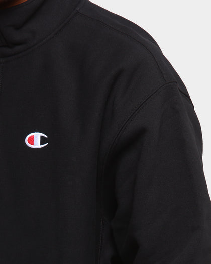 Champion Men's Rev Weave Quarter Snap Pullover Black