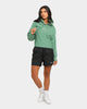 Champion Women's Rev Weave Script Crop Hoodie Thermal Green