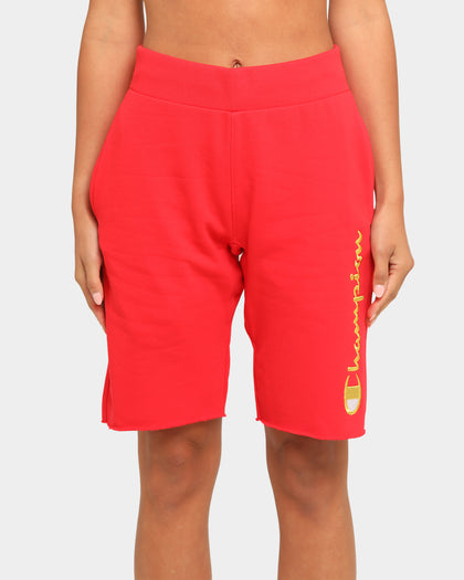 Champion Men's Rev Weave Cut Off Script Short Red/Gold