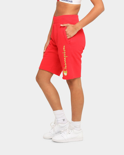 Champion Men's Rev Weave Cut Off Script Short Red/Gold