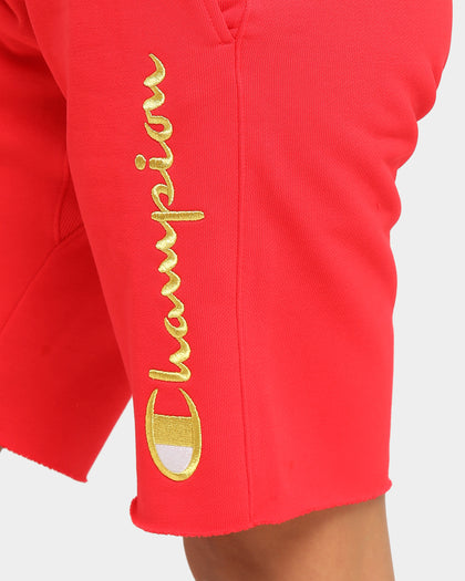 Champion Men's Rev Weave Cut Off Script Short Red/Gold