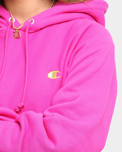 Champion Rev Weave Hoodie Pink