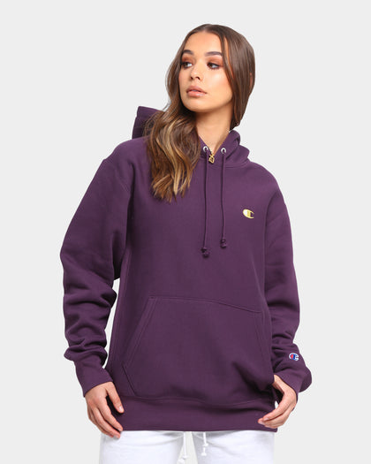 Champion Rev Weave Hoodie Purple