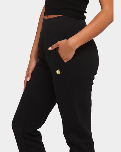 Champion Women's Rev Weave Script Jogger Black/Gold