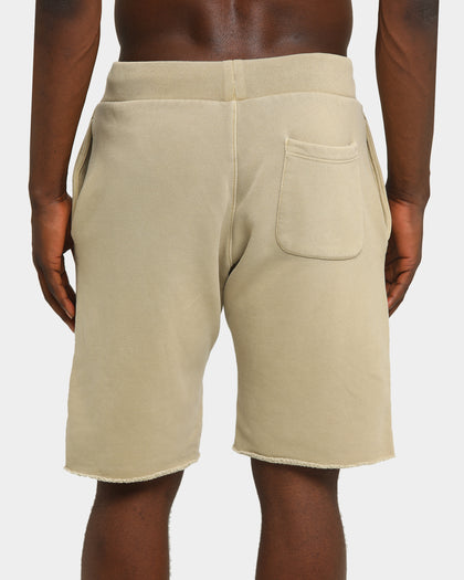 Champion Rev Weave Script Cut Off Shorts American Khaki