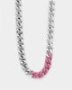 Wild For The Weekend Solid ID Chain Silver/NeonPink