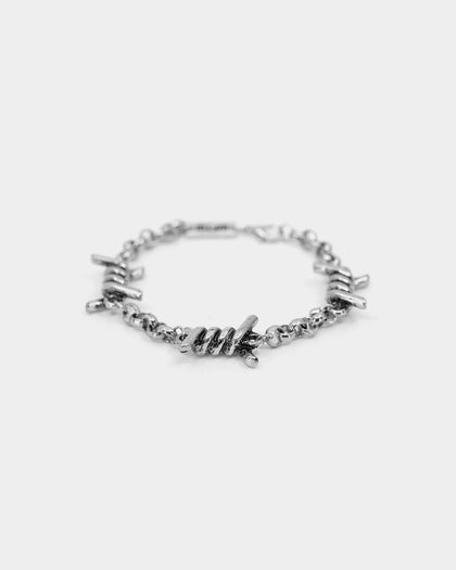 Wild for the Weekend Men's Barbed Wire Bracelet Silver