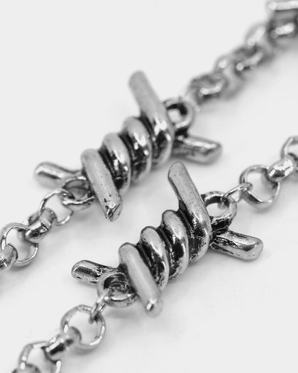 Wild for the Weekend Men's Barbed Wire Bracelet Silver